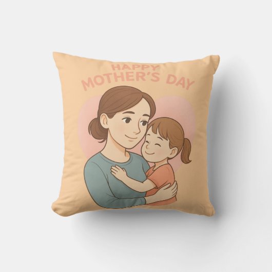かわいい母の日装飾用クッション母と娘 クッション (正面)