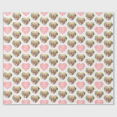 かわいい母の日6写真ママ愛するハートサンゴ ラッピングペーパー (フラット)