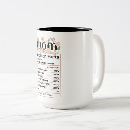 かわいい母の栄養事実 ツートーンマグカップ (正面右)