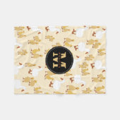 かわいい母アヒル&ベビーアクリングパターンモノグラム フリースブランケット (正面(横))