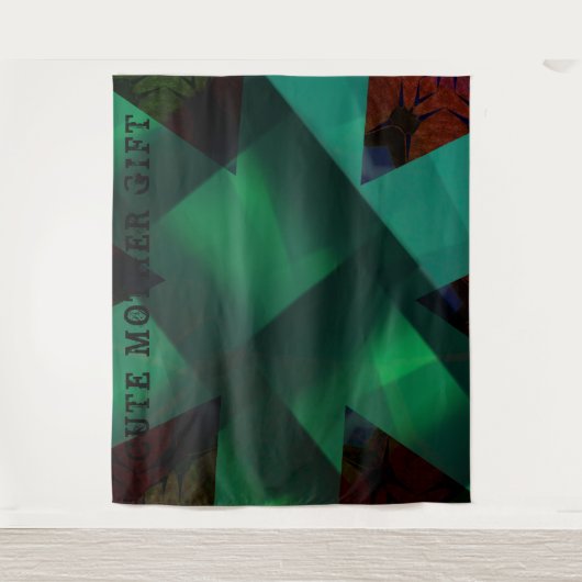 かわいい母ギフト_IMG_BLACK_GREEN_RMDESIGNFLO55_ タペストリー (正面)