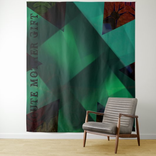 かわいい母ギフト_IMG_BLACK_GREEN_RMDESIGNFLO55_ タペストリー (インサイチュ)