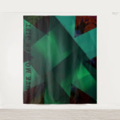 かわいい母ギフト_IMG_BLACK_GREEN_RMDESIGNFLO55_ タペストリー (正面)