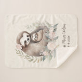 かわいい母ベビーナスネーム誕生日 シェルパブランケット (正面(横))