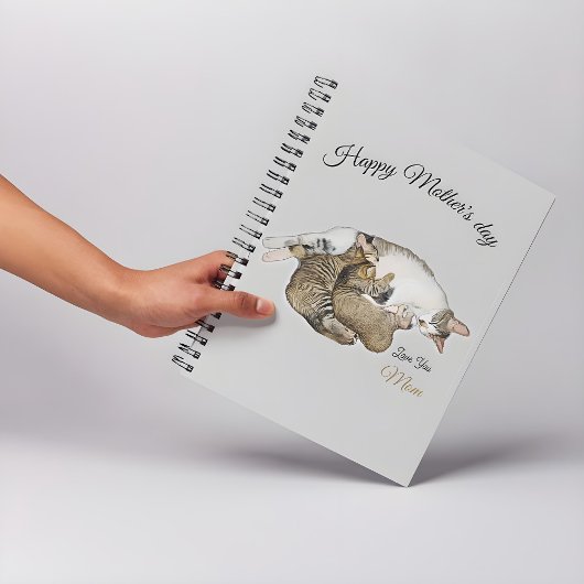 かわいい母猫と子猫のカスタム手帳 ノートブック
