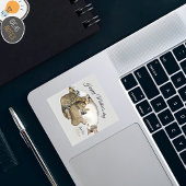 かわいい母猫と子猫カスタムの四角ステッカー スクエアシール