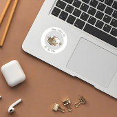 かわいい母猫と子猫カスタム丸ステッカー ラウンドシール