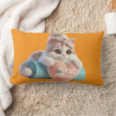 かわいい母猫ハートクッション ランバークッション (ブランケット)