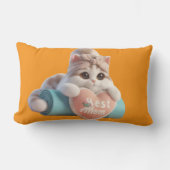 かわいい母猫ハートクッション ランバークッション (正面)