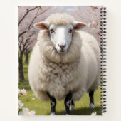 かわいい毛のふわふわした羊 ノートブック (裏面)