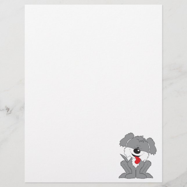 かわいい毛むくじゃらの子犬の漫画 (正面)