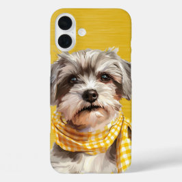 かわいい毛むくじゃらの子犬 iPhone 16 PLUSケース