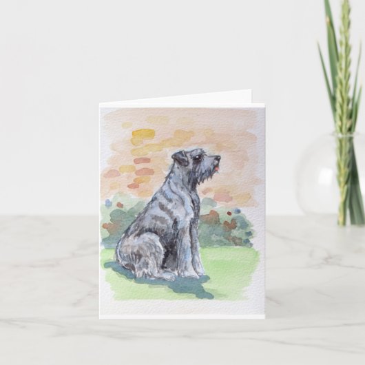 かわいい毛むくじゃらの犬の挨拶 カード (正面)