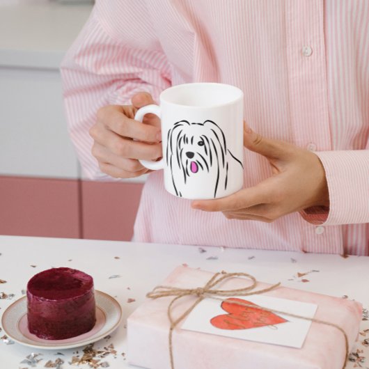 かわいい毛むくじゃらの犬ひげコリー コーヒーマグカップ