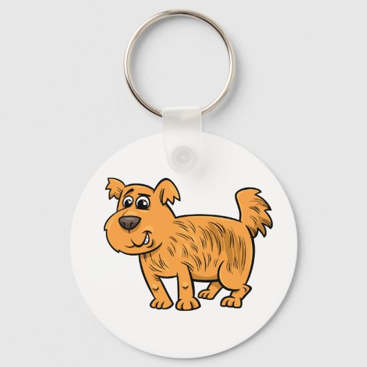 かわいい毛むくじゃらの犬ペット動物のキーチェーン キーホルダー (正面)