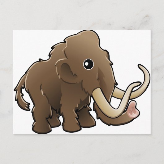 かわいい毛フレンドリーのマンモス ポストカード (正面)