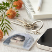 かわいい毛布つき猫 キーホルダー (正面右)