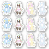 かわいい毛皮のキャラクターステッカー12選 シール (正面)