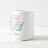 かわいい毛糸の子猫のマグカップ コーヒーマグカップ (正面左)