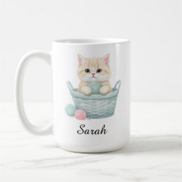 かわいい毛糸の子猫のマグカップ コーヒーマグカップ