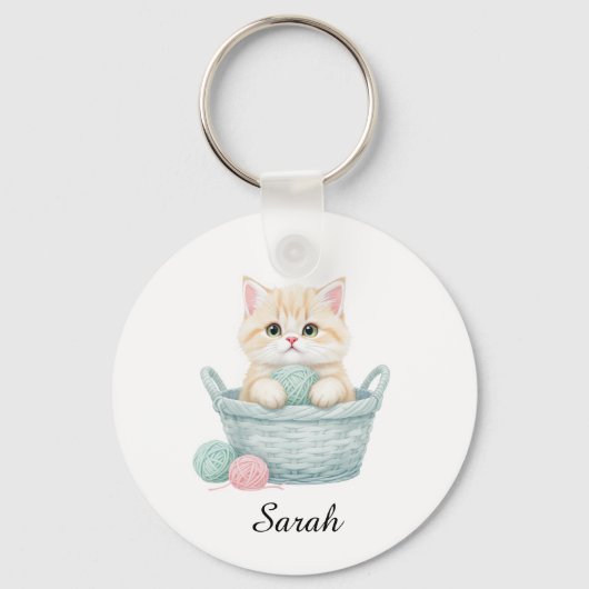 かわいい毛糸の子猫キーホルダー キーホルダー (正面)