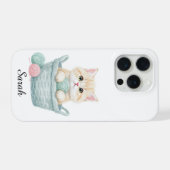 かわいい毛糸子猫 iPhone 15 Pro カー iPhoneケース (裏面横)