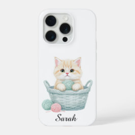 かわいい毛糸子猫 iPhone 15 Pro カー Proケース