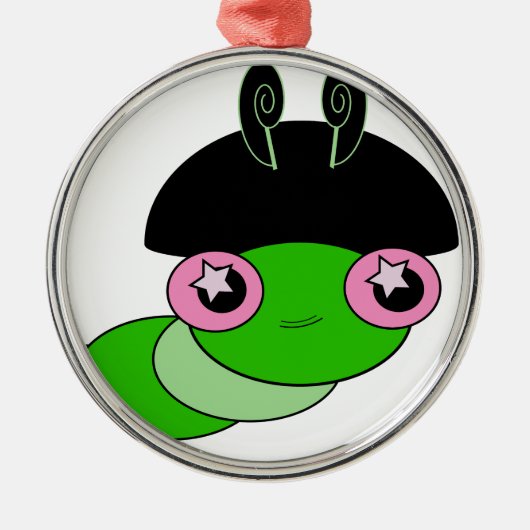 かわいい毛虫 メタルオーナメント (正面)