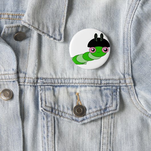 かわいい毛虫 缶バッジ (インサイチュ)