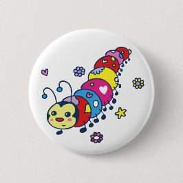 かわいい毛虫 缶バッジ