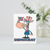 かわいい民主的なロバのキャラクター ポストカード (スタンド正面)