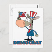 かわいい民主的なロバのキャラクター ポストカード (正面/裏面)