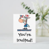 かわいい民主的なロバのキャラクター 招待状 (スタンド正面)