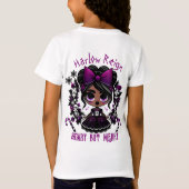 かわいい民族ゴシックガールパープルゴシックのクリスマス Tシャツ (裏面)