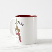 かわいい民芸のカウボーイの雪だるま ツートーンマグカップ (正面左)