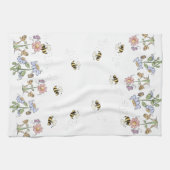 かわいい民芸の蜂のデイジーの蝶 キッチンタオル (横)