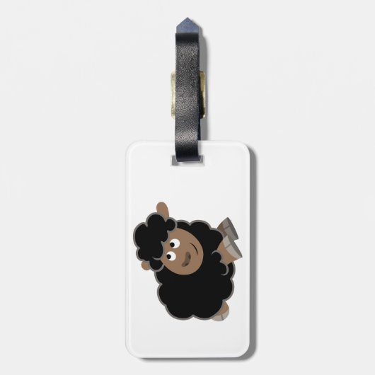 かわいい気さくな漫画の羊のラゲッジタグ ラゲッジタグ (裏面縦)