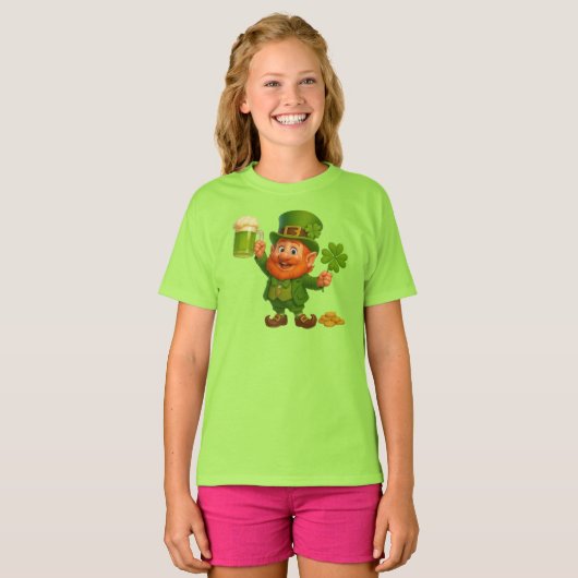 かわいい気まぐれな小人セントパトリックの日  Tシャツ (正面フル)