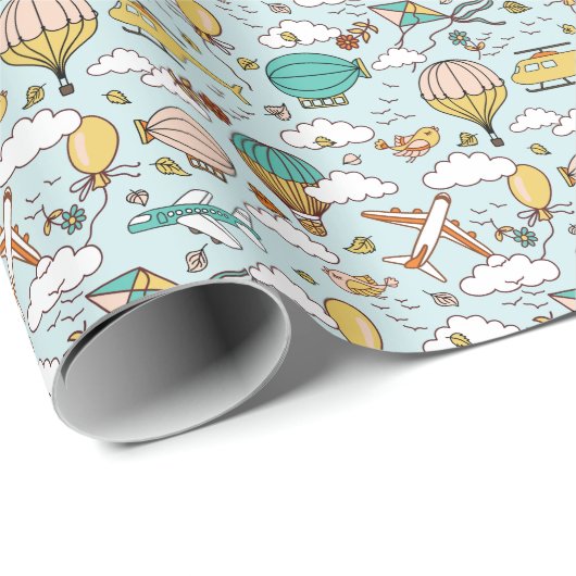 かわいい気球シームレスパターン ラッピングペーパー (ロールコーナー)