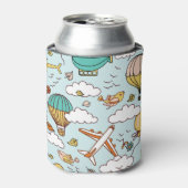 かわいい気球シームレスパターン 缶クーラー (缶正面)