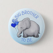 かわいい気球象のベビーシャワーのお兄さん 缶バッジ (正面)