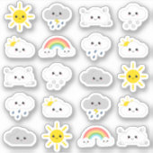 かわいい気象学天気予報ブジョープランナー シール (正面)