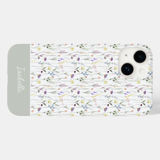 かわいい水かわいらし色の野パーソナライズされた花 Case-Mate iPhoneケース (裏面 (横))