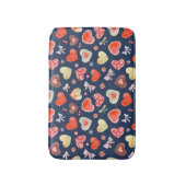 かわいい水のカラーハート バスマット (正面縦)