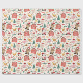 かわいい水のカラーファームクリスマスパーティー ラッピングペーパー (フラット)