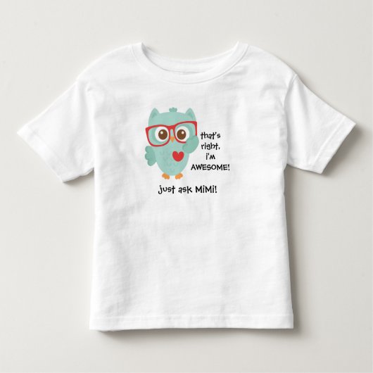 かわいい水のフクロウwガラス! 素晴らしい、ちょうどMiMiを頼んで下さい! トドラーTシャツ (正面)