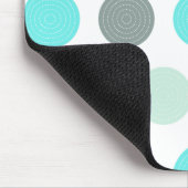 かわいい水のミントの青く黄色い水玉模様パターン マウスパッド (コーナー)