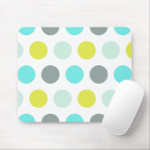 かわいい水のミントの青く黄色い水玉模様パターン マウスパッド (マウス)