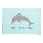 かわいい水の灰色のイルカは寝室の枕カバーをからかいます 枕カバー (正面)