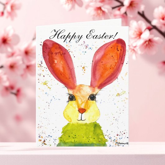 かわいい水の色うさぎバニーハレイースターユーモアTha サンキューカード